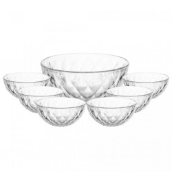 Conjunto 7 Peças para Sobremesa de Vidro Diamond - Lyor