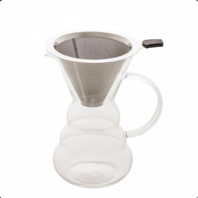 Cafeteira de Vidro Borossilicato com Filtro Inox 500ml Lyor