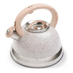 Chaleira Com Apito Retrô Bule de 2,7L na Cor Branco Vanila Roma Brinox