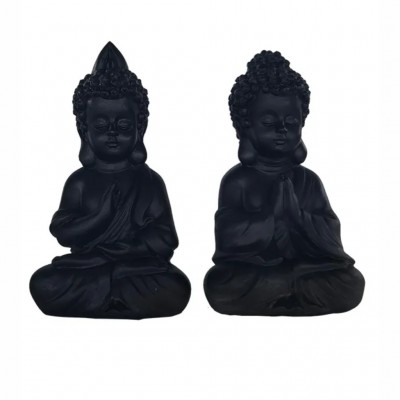 Conjunto 3 Peças Decorativas em Resina Preto NA3006 BTC