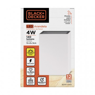 F - ARANDELA LED 04W 3000K BR B&D