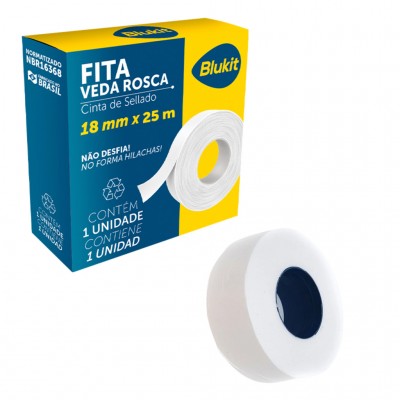 Fita Veda Rosca Rolo 18MM X 25MT BLUKIT