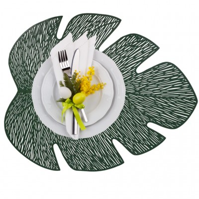 Jogo Americano Folha Verde PVC para Mesa Posta 1 Pc BTC